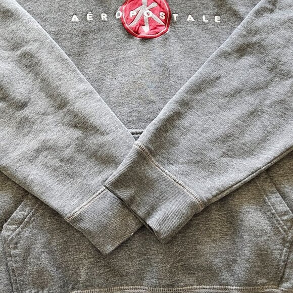 Men's Grey Aeropostale Pullover Long-sleeved Hoodie, L-XL - Picture 9 of 11